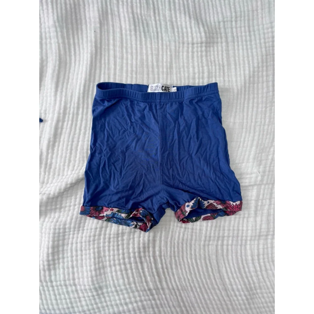 Girls ELIZA CATE and co Floral Blue Red Bamboo Matching Set Size 6